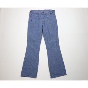 Vintage 70s Streetwear Mens 32x34 Distressed Flared Bell Bottoms Jeans Blue USA